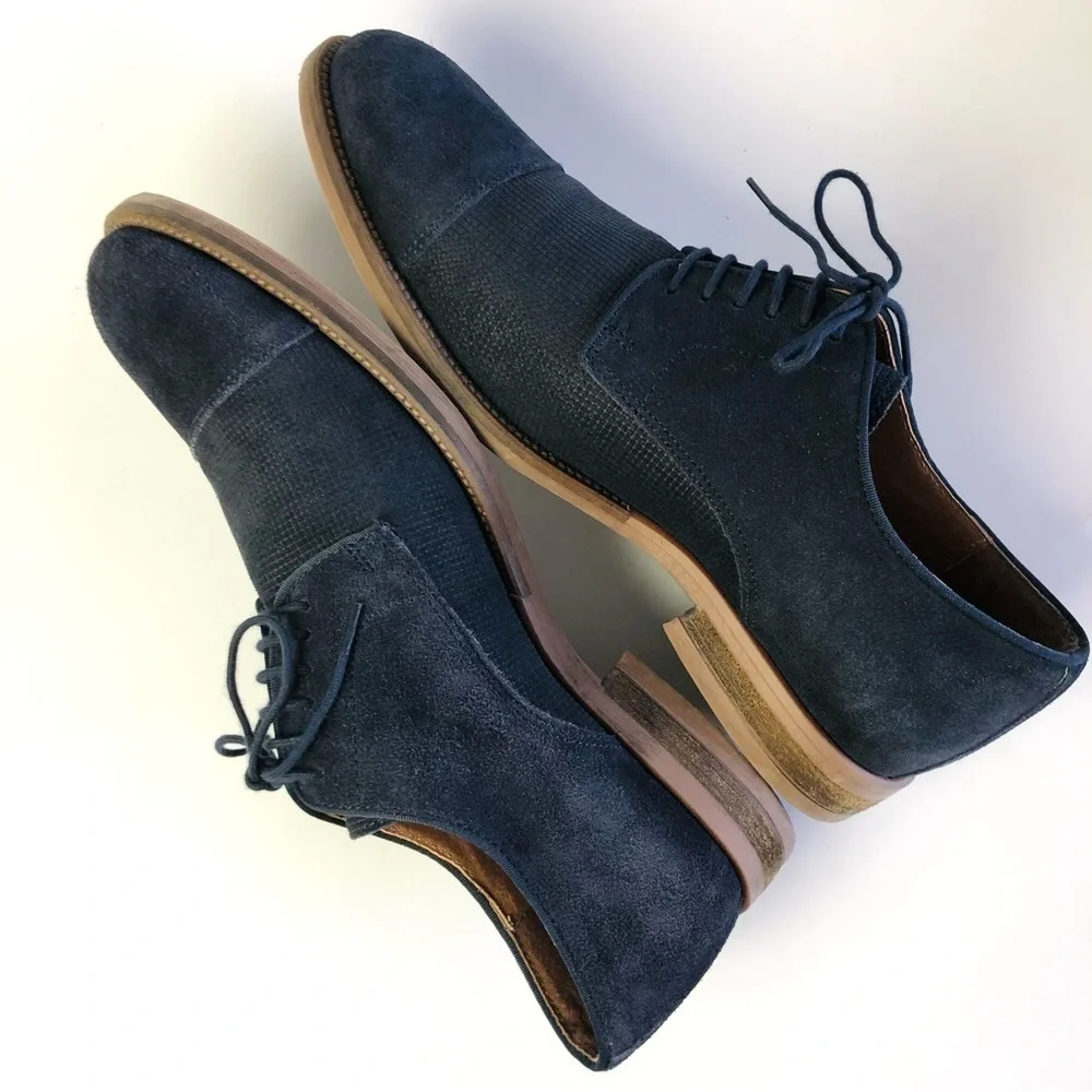 Alfani Eric Blue Suede Cap Toe Derby